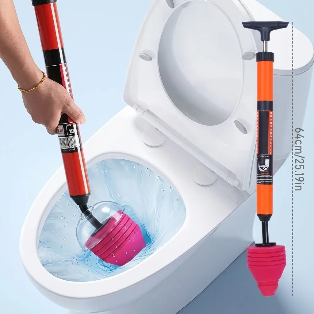 Toilet Plunger High Pressure Pump Anti Clogging Drain Cleaners